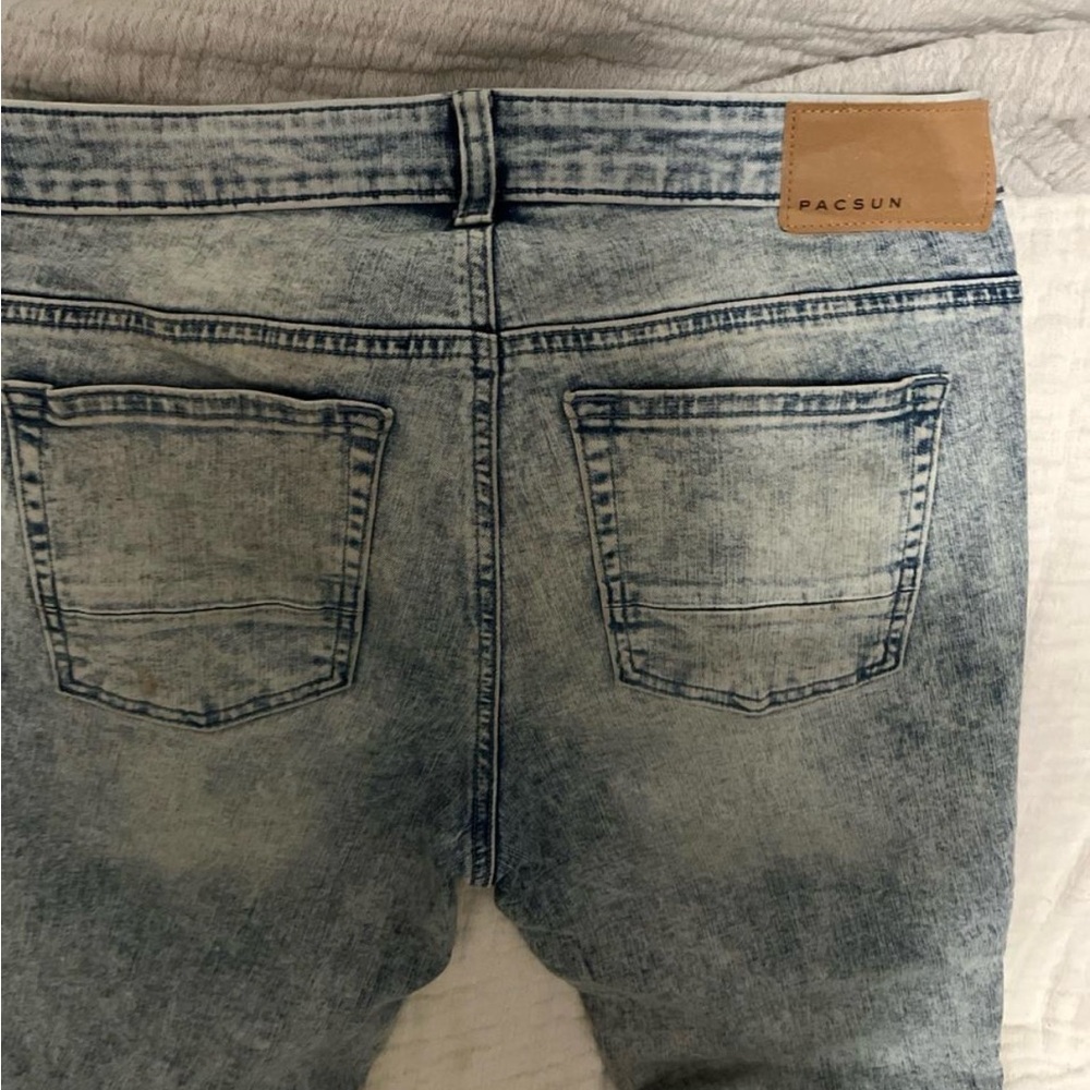PacSun Men's Washed Skinny Jeans Bikercore - Picture 4 of 4